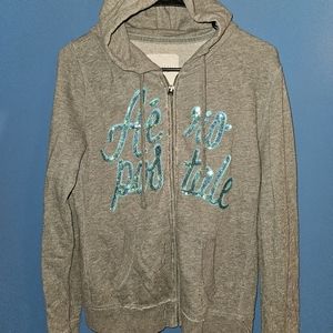Aeropostale GIRLS Glitter Logo Hoodie Size MEDIUM